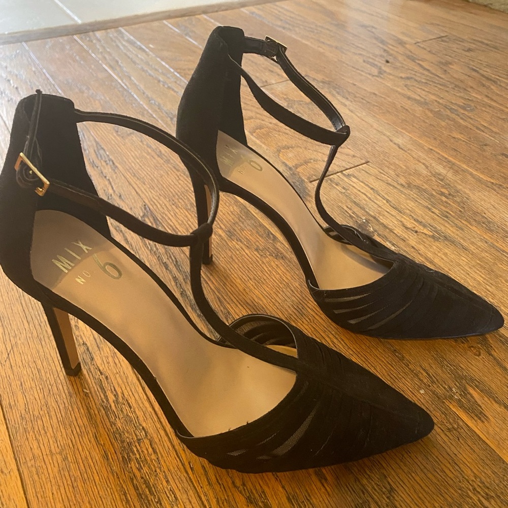 Mixed No. 6 Strappy Black Pumps